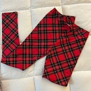 NWOT JCrew plaid holiday leggings size 10